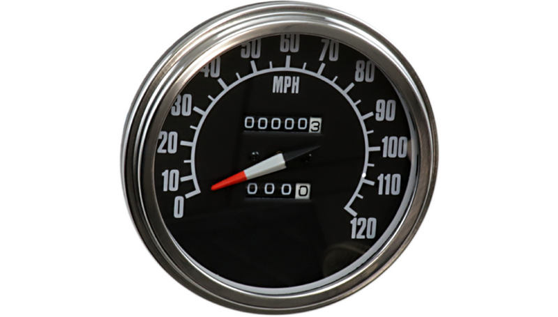 DRAG SPECIALTIES 5" FL-Style 2240:60 Speedometer with Reed Switch - Softail '91-'95 - Black Face - 74584M