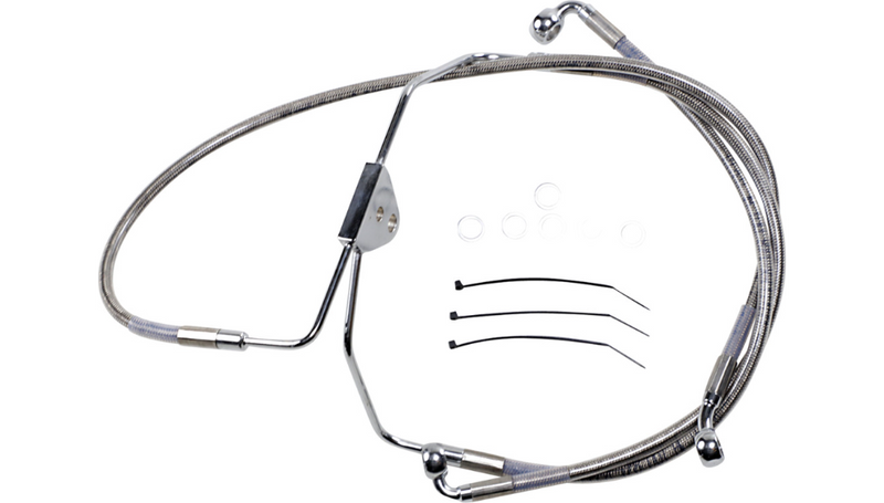 DRAG SPECIALTIES Brake Line - Front - +2" -Stainless Steel - FL Touring '08-'13 - 620085-2