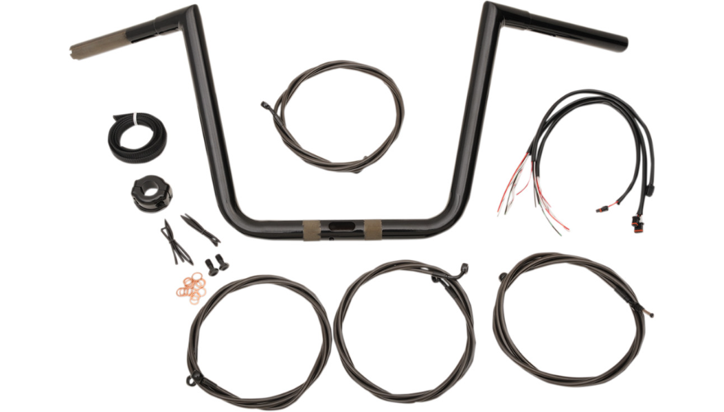 LA CHOPPERS Handlebar and Cable Kit - 16" - Black LA-7312KT1-66B