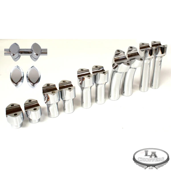 LA CHOPPERS RISERS DRILLED FOR 1" HANDLEBARS 1.5" RISE CHROME UNIVERSAL - LA-7403-01