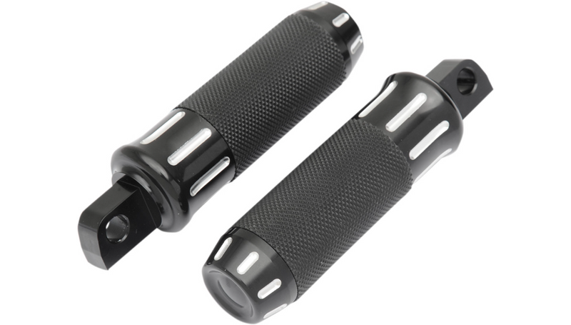 DRAG SPECIALTIES Custom Footpegs - Black Cut 354128 - PartsOutlet.com.au