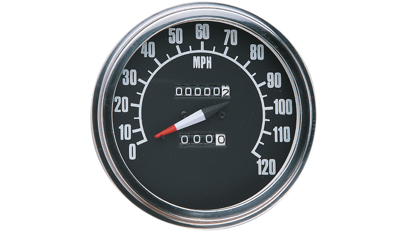 DRAG SPECIALTIES 5" FL-Style 2240:60 Speedometer with Reed Switch - Softail '91-'95 - Black Face - 74584M