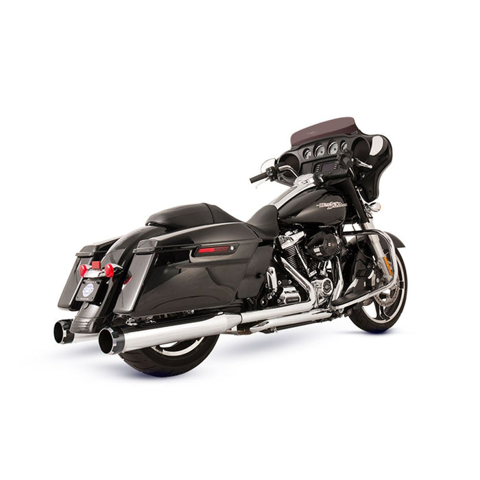 S&S CYCLE EL DORADO EXHAUST SYSTEM for M8 TOURING MODELS–Chrome with Black Thruster End Cap 550-0699C