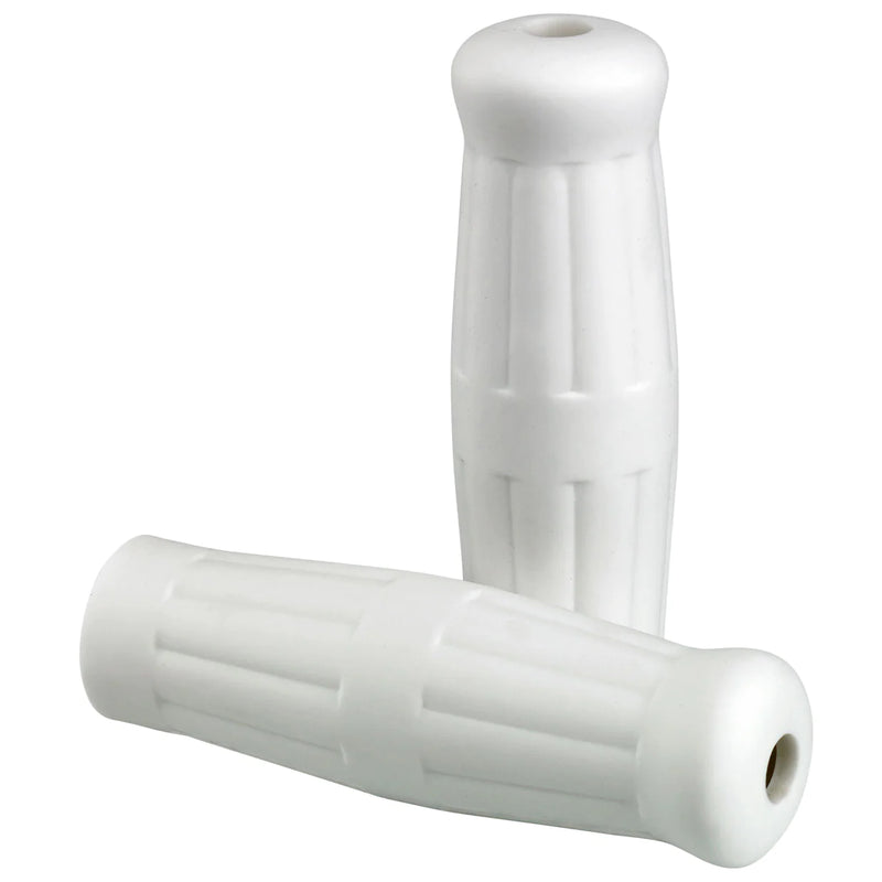 JOKER MACHINE Grips - Radial - Rubber - White - Harley-Davidson 1980-2020 - 03-61W - PartsOutlet.com.au