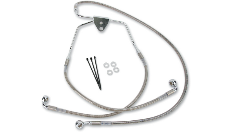 DRAG SPECIALTIES Brake Line - Front - +2" -Stainless Steel - FL Touring '08-'13 - 620085-2