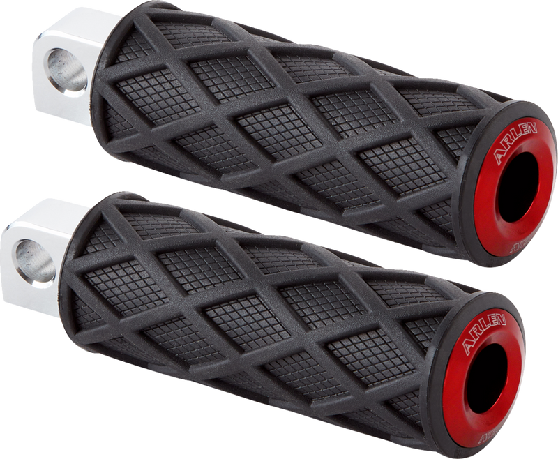 ARLEN NESS Diamond Footpegs, Red - Standard Male Mount - 400-056 - PartsOutlet.com.au