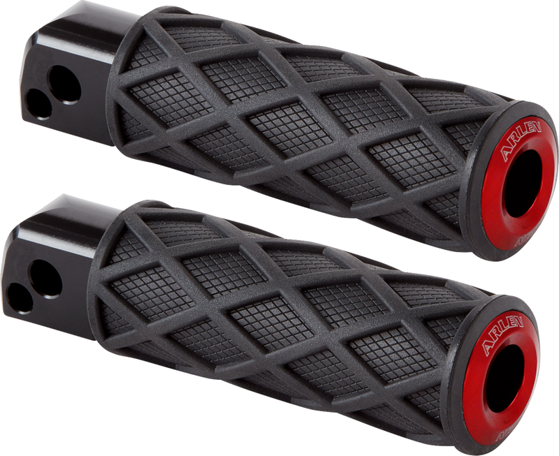 ARLEN NESS Diamond Footpegs, Red - 18-Up Softail Passenger - 400-060 - PartsOutlet.com.au