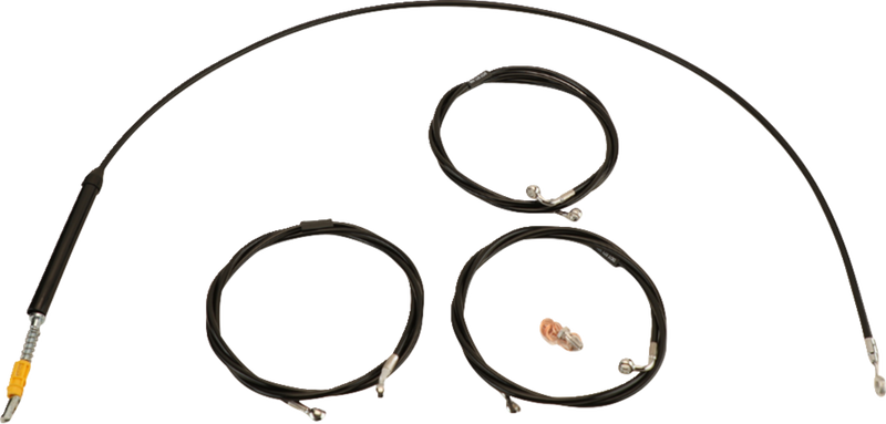 LA CHOPPERS Handlebar Cable/Brake Line Kit - Stock Ape Hanger Handlebars - Black Vinyl - Touring '23-'24 - LA-8059KT-08B