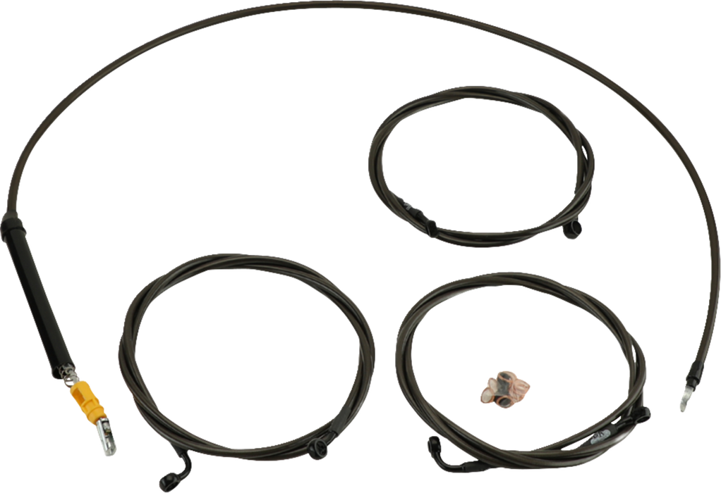 LA CHOPPERS Handlebar Cable/Brake Line Kit - Stock Ape Hanger Handlebars - Midnight - FL '23-'24 - LA-8059KT-08M