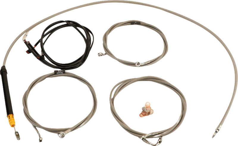 LA CHOPPERS Cable Kit - Stock Handlebars - Stainless - Touring '23-'24 - LA-8059KT3-08