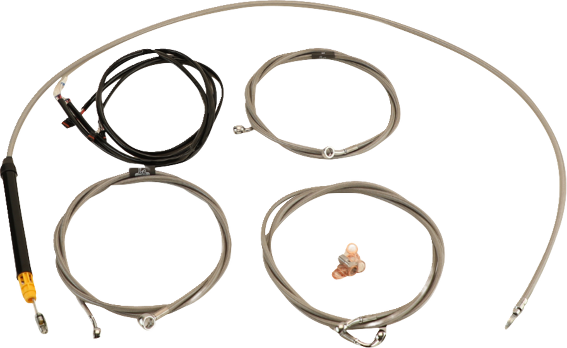 LA CHOPPERS Cable Kit - Stock Handlebars - Stainless - FL '23-'24 - LA-8059KT3-08