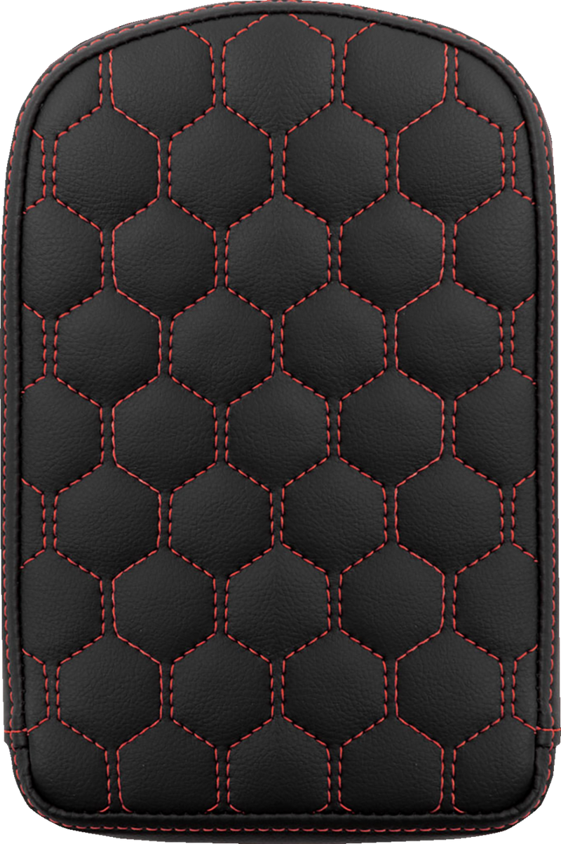 SADDLEMEN RoadSofa Sissy Bar Pad - Honeycomb - Red Stitching 041149RED - PartsOutlet.com.au