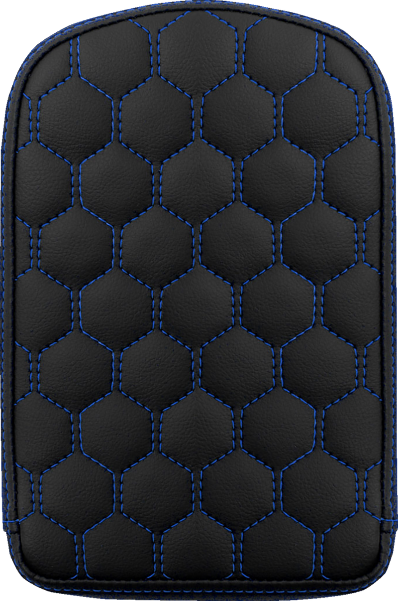 SADDLEMEN RoadSofa Sissy Bar Pad - Honeycomb - Blue Stitching 041149BLU - PartsOutlet.com.au