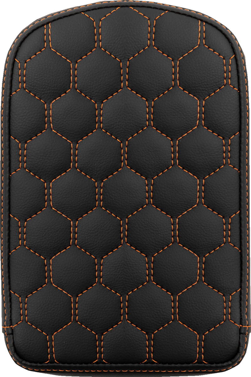 SADDLEMEN RoadSofa Sissy Bar Pad - Honeycomb - Orange Stitching 041149ORA - PartsOutlet.com.au