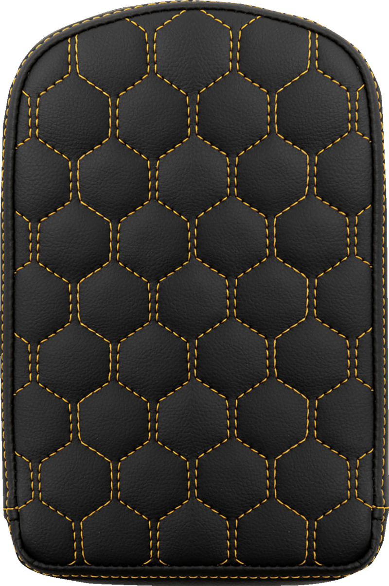 SADDLEMEN RoadSofa Sissy Bar Pad - Honeycomb - Gold Stitching 041149GOL - PartsOutlet.com.au