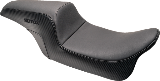 SLYFOX Drifter Seat - Black Logo - Smooth Vinyl - Carbon Fiber - Dyna '06-'17 SlyFox4682A