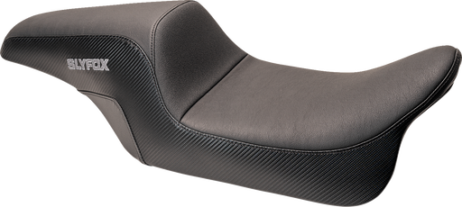 SLYFOX Drifter Seat - Gray Logo - Smooth Vinyl - Carbon Fiber - Dyna '06-'17 SlyFox4682B