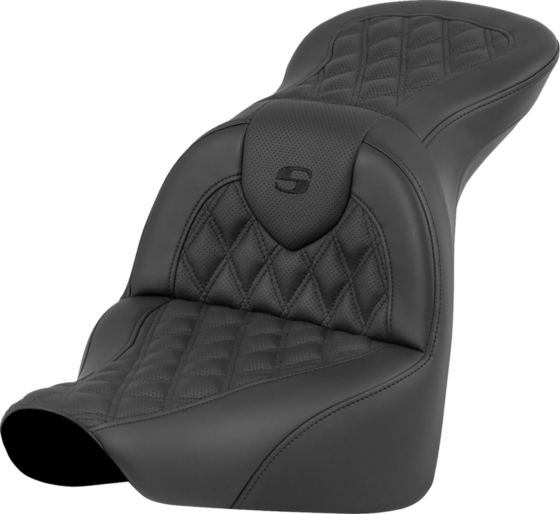 SADDLEMEN RoadSofa Seat - Lattice Stitch - without Driver Backrest - FLFB/S & FXBR '18-'24 818-27-182 - PartsOutlet.com.au