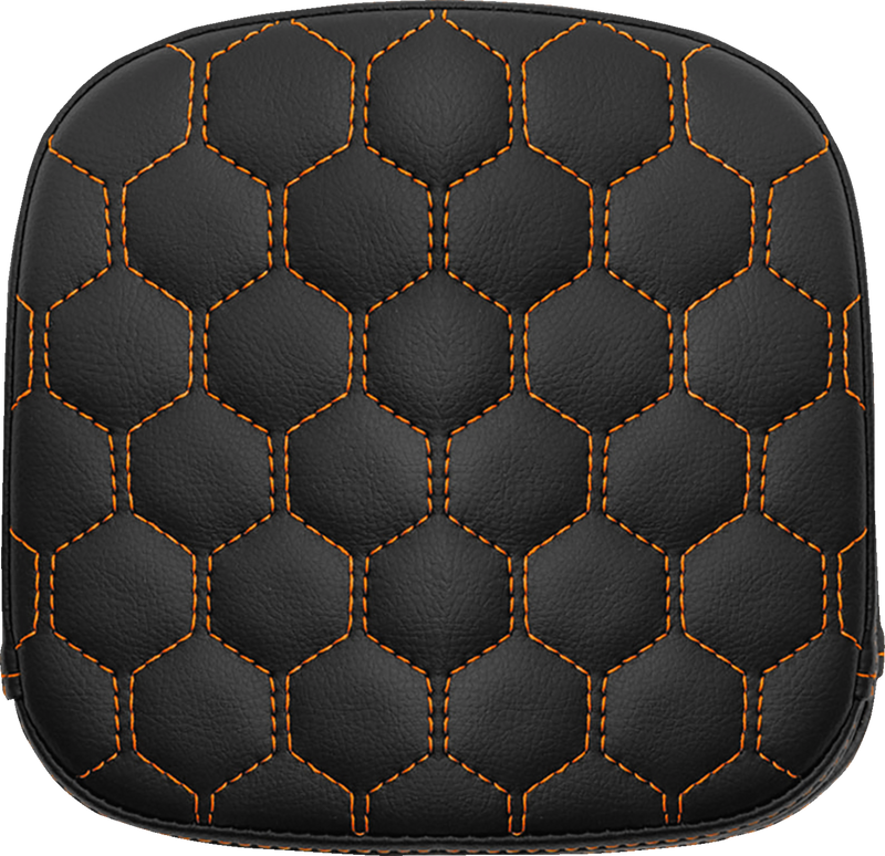 SADDLEMEN Sissy Bar Pad - Honeycomb - Orange Stitching 040749ORA - PartsOutlet.com.au