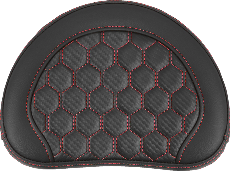 SADDLEMEN RoadSofa Sissy Bar Pad - Honeycomb - Red Stitching 051349RED - PartsOutlet.com.au