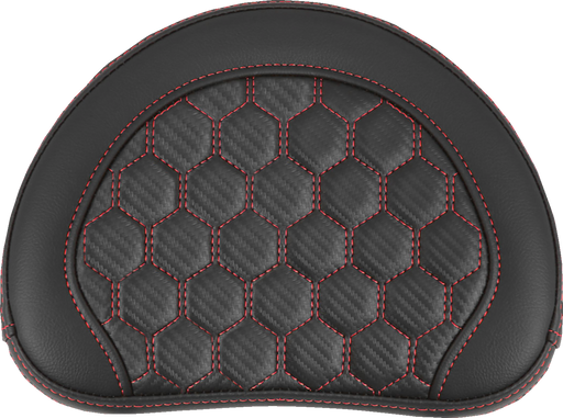 SADDLEMEN RoadSofa Sissy Bar Pad - Honeycomb - Red Stitching 051349RED - PartsOutlet.com.au