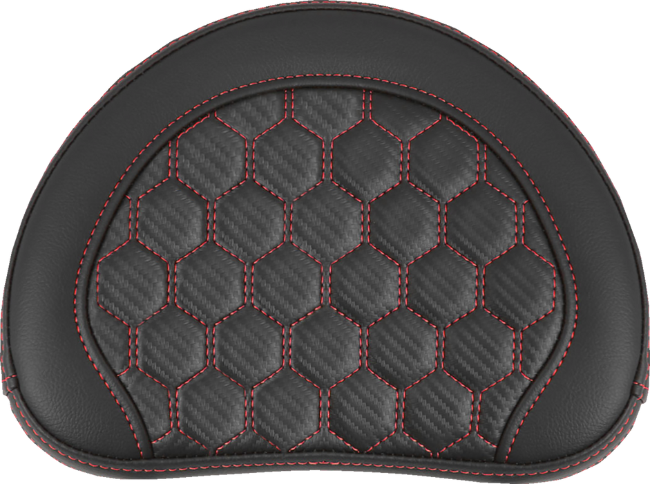 SADDLEMEN RoadSofa Sissy Bar Pad - Honeycomb - Red Stitching 051349RED - PartsOutlet.com.au