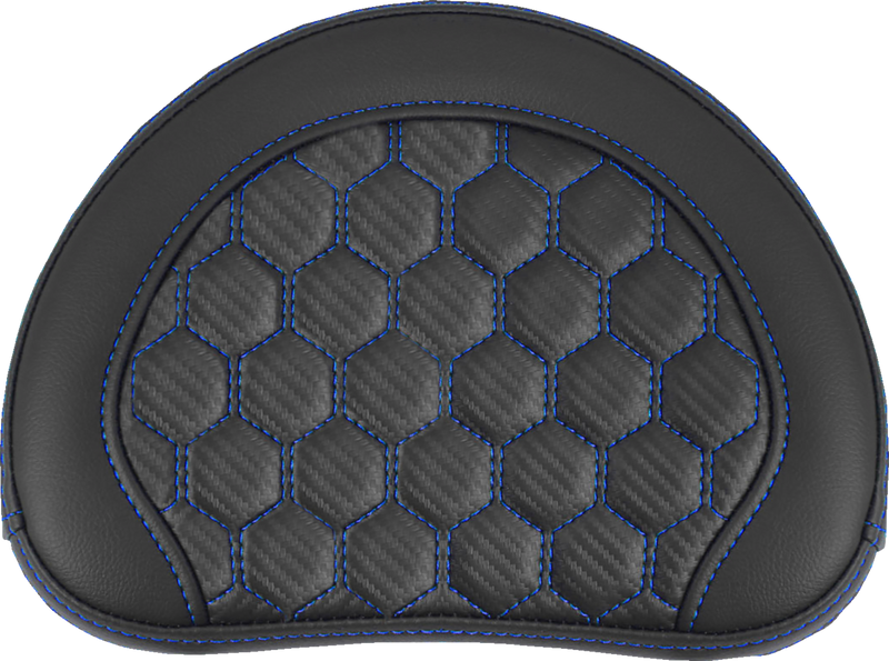 SADDLEMEN RoadSofa Sissy Bar Pad - Honeycomb - Blue Stitching 051349BLU - PartsOutlet.com.au