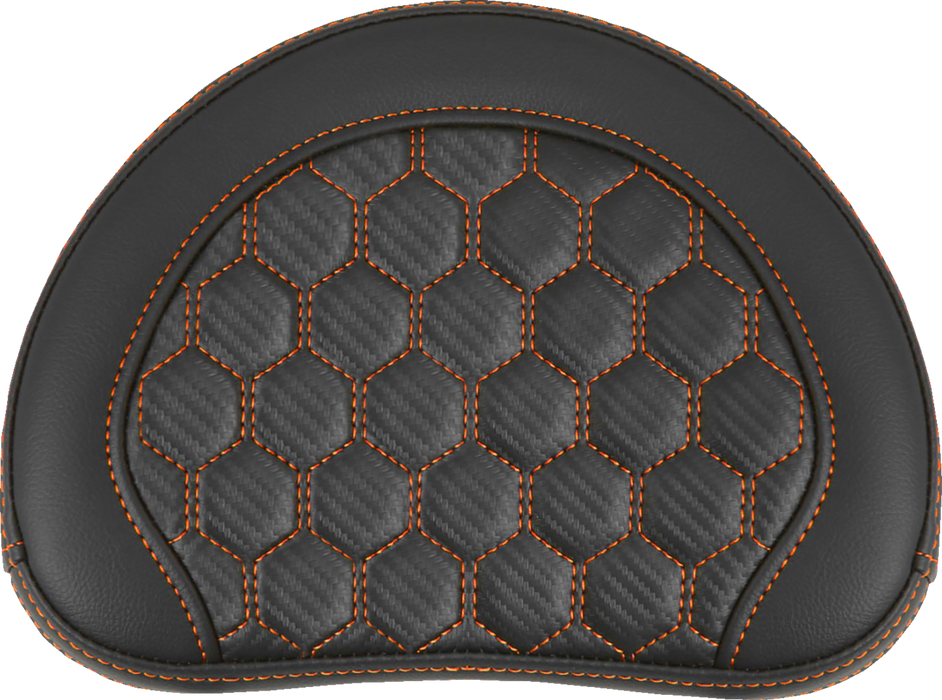 SADDLEMEN RoadSofa Sissy Bar Pad - Honeycomb - Orange Stitching 051349ORA - PartsOutlet.com.au