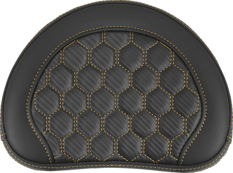 SADDLEMEN RoadSofa Sissy Bar Pad - Honeycomb - Gold Stitching 051349GOL - PartsOutlet.com.au
