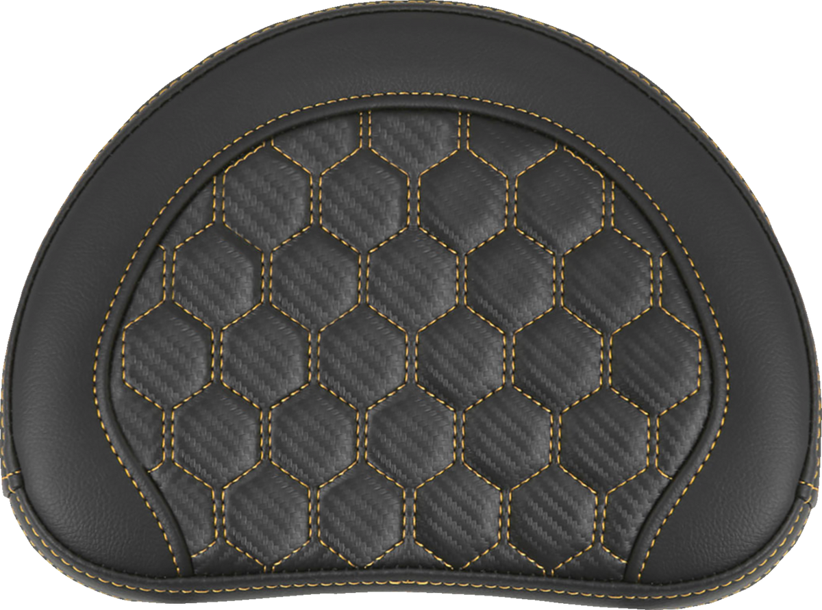 Shop SADDLEMEN RoadSofa Sissy Bar Pad - Honeycomb - Gold Stitching ...