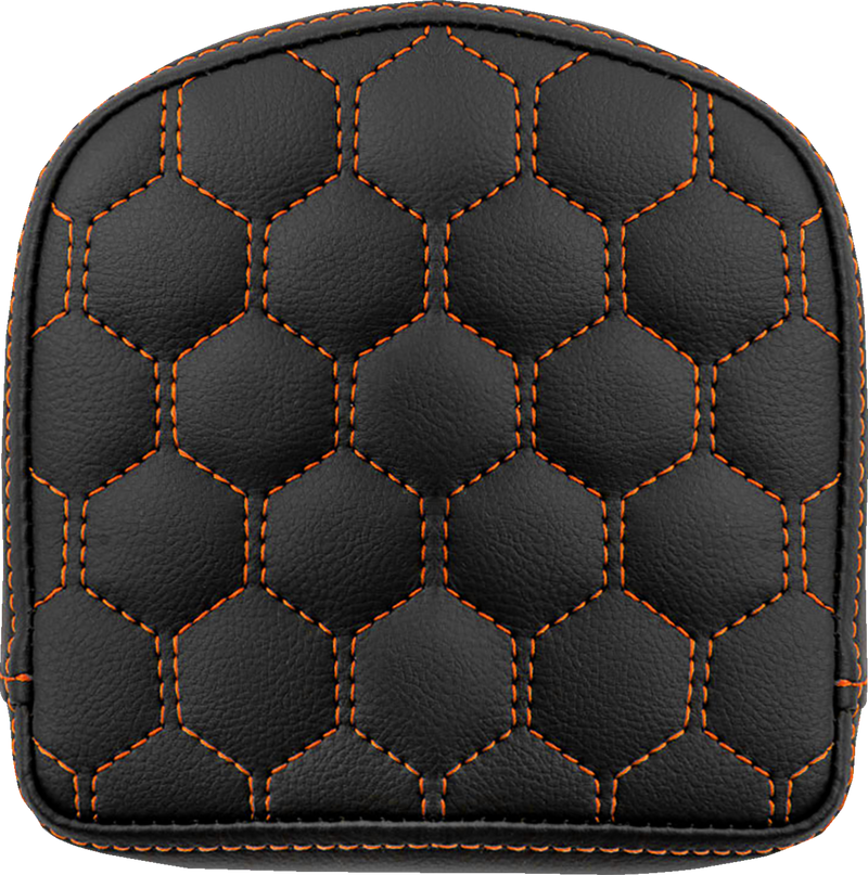 SADDLEMEN RoadSofa Sissy Bar Pad - Honeycomb - Orange Stitching 040849ORA - PartsOutlet.com.au