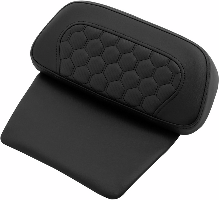 SADDLEMEN Chopped Tour Pak Pad - Honeycomb - Black Stitching - FLH/FLT '14-'24 814-07C-HC-BLK - PartsOutlet.com.au