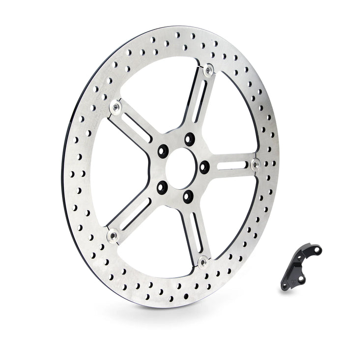 ARLEN NESS 15" BIG BRAKE ROTORS, HUB MOUNT - 18-up Softails (Non inverted forks) - LEFT - 02-983