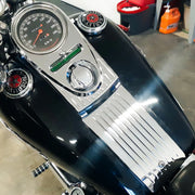 JOKER MACHINE Tear Drop Upper Dash Cover - Ball-Milled - Chrome - Harley-Davidson 1993-2020 - 04-21BM - PartsOutlet.com.au