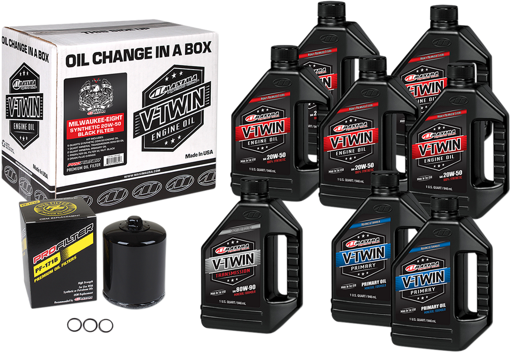 MAXIMA RACING OIL 2017+M8 Synthetic 20W-50 Oil Change Kit - Black Filter 90-129018PB - PartsOutlet.com.au