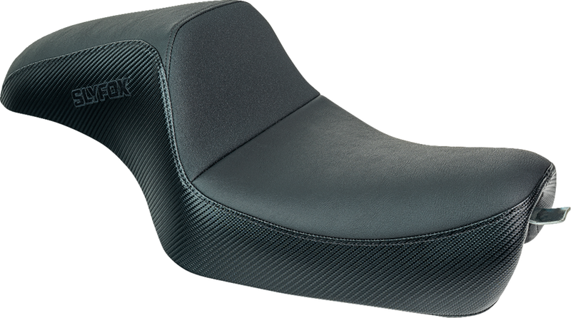 SLYFOX Drifter Seat - Black Logo - Black Vinyl w/ Slipstop - Carbon Fiber - XL '04-'22 4684A-slyfox
