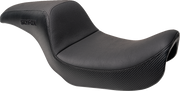 SLYFOX Drifter Seat - Black Logo - Black Vinyl w/ Slipstop - Carbon Fiber - Dyna '96-'03 4683A-slyfox