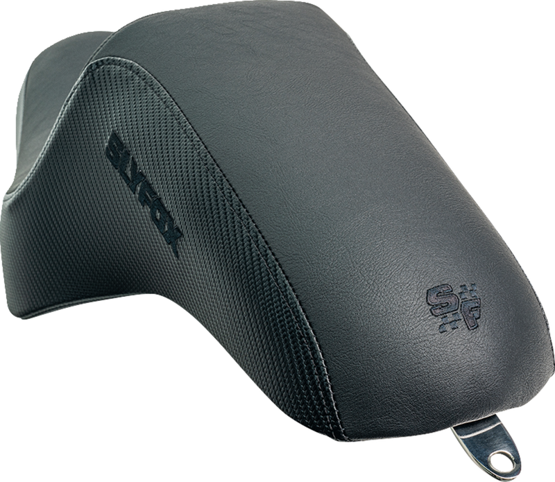 SLYFOX Drifter Seat - Black Logo - Black Vinyl w/ Slipstop - Carbon Fiber - XL '04-'22 4684A-slyfox