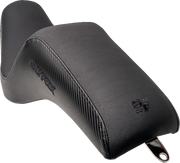 SLYFOX Drifter Seat - Black Logo - Black Vinyl w/ Slipstop - Carbon Fiber - Dyna '96-'03 4683A-slyfox