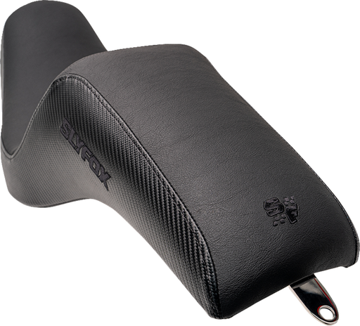 SLYFOX Drifter Seat - Black Logo - Black Vinyl w/ Slipstop - Carbon Fiber - Dyna '96-'03 4683A-slyfox