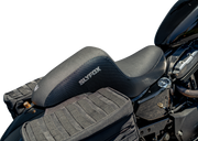 SLYFOX Drifter Seat - Gray Logo - Black Vinyl w/ Slipstop - Carbon Fiber - XL '04-'22 4684B-slyfox