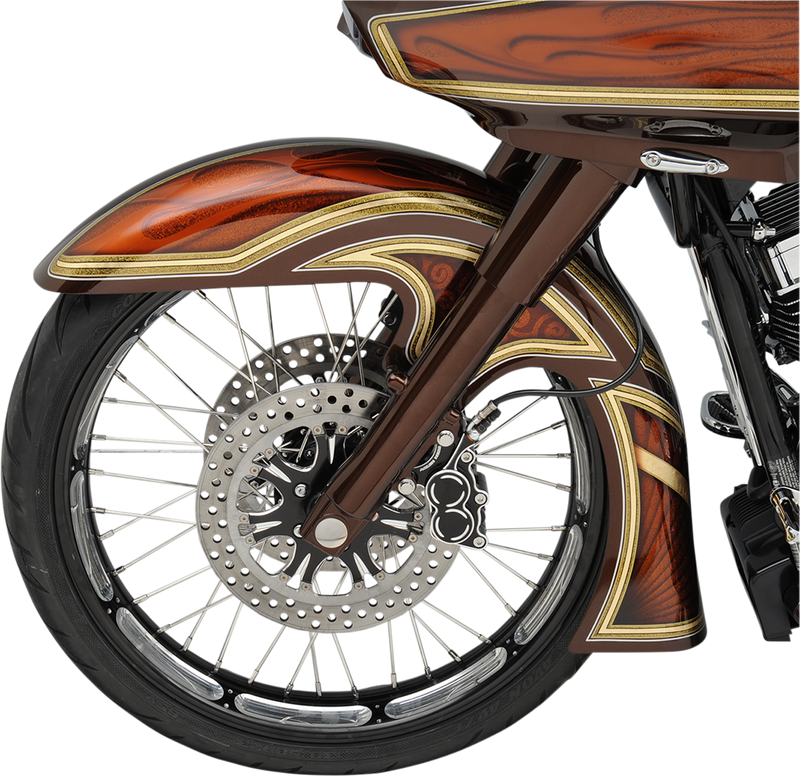 KLOCK WERKS Level Front Fender Kit - For Raked Trees - Black - Steel - 23" - FL '84-'13 - KWF-01-0249