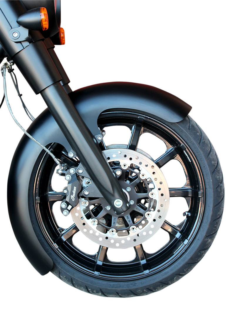 KLOCK WERKS Wrapper Front Fender - Black - Steel - 16"-19" - Indian '14-'25 - KWF-04-0468