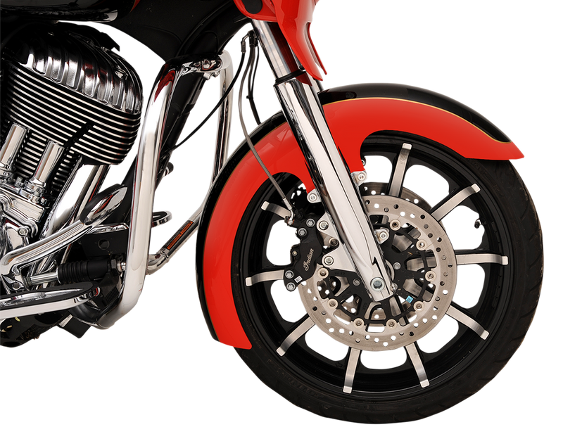 KLOCK WERKS Slicer Front Fender - Black - Steel - 16"-19" - Indian '14-'25 - KWF-04-0460
