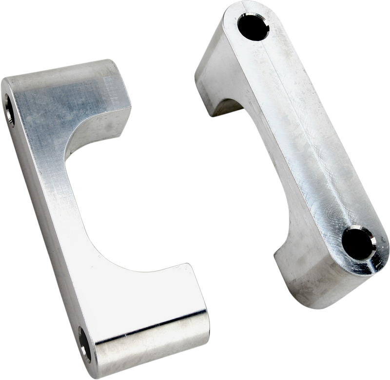 KLOCK WERKS Hugger Front Fender Mounting Blocks - For 21" (Skinny) Wheels - Satin - Harley-Davidson '84-'13 - KWFS-02-0106