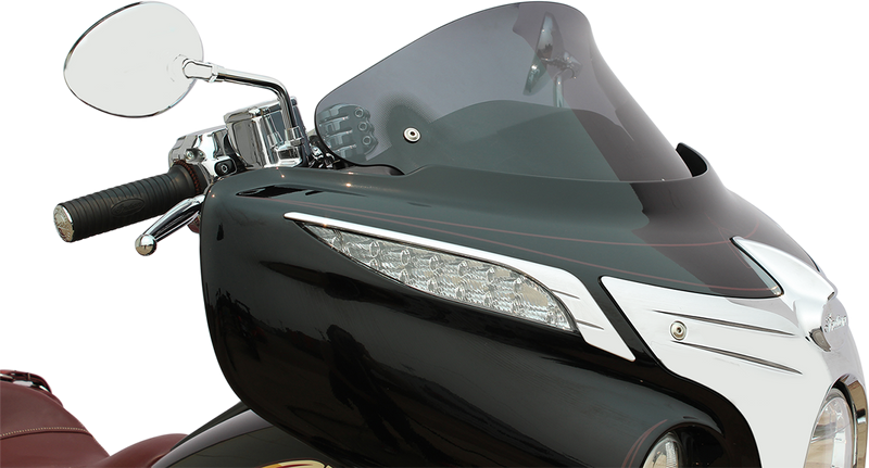 KLOCK WERKS Flare Windshield - 10" - Short - Dark Smoke - Chieftain '14-'25 - KWW-04-0040