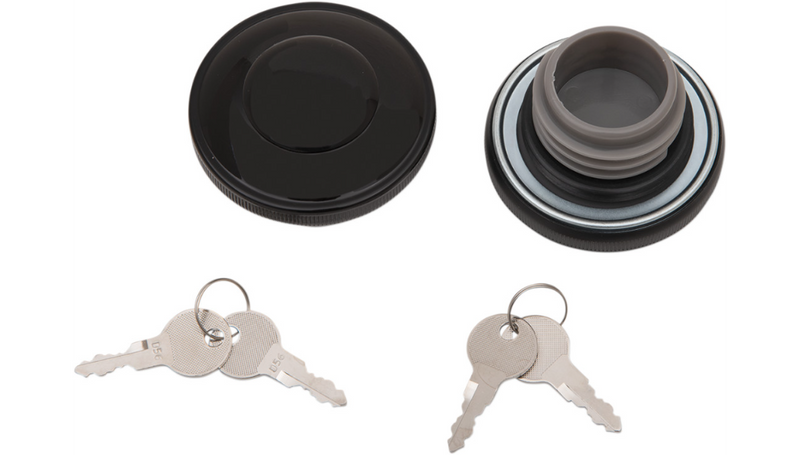 DRAG SPECIALTIES Non-Vented Locking Gas Cap - Harley-Davidson 1996-2024 - Black 03-0320AB-B - PartsOutlet.com.au