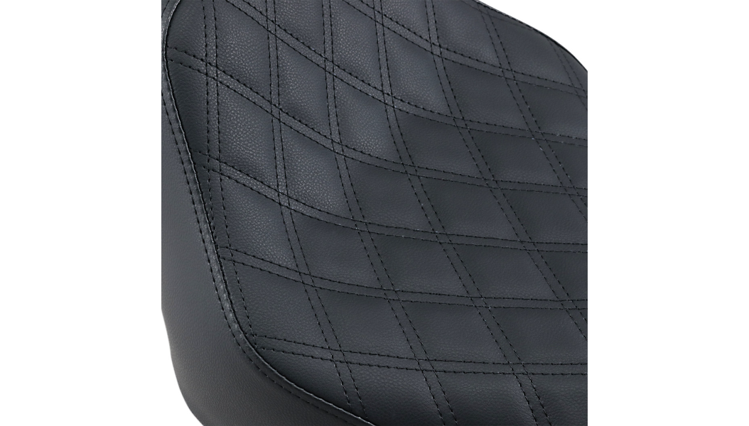 SADDLEMEN Renegade Seat - Lattice Stitched - Black -18+ Softail Deluxe/Heritage Classic 818-33-002LS - PartsOutlet.com.au