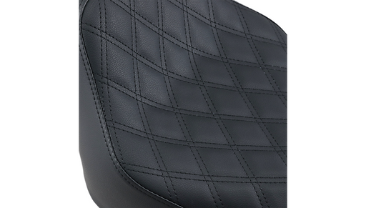 SADDLEMEN Renegade Seat - Lattice Stitched - Black -18+ Softail Deluxe/Heritage Classic 818-33-002LS - PartsOutlet.com.au