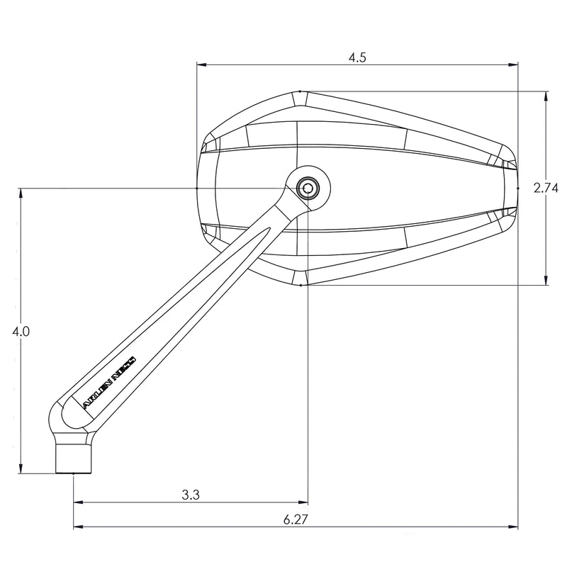 ARLEN NESS MINI STOCKER FORGED MIRRORS, RED - RIGHT - 13-155 - PartsOutlet.com.au